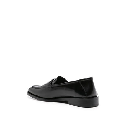 The Attico Black Calfskin Slip-On Loafers