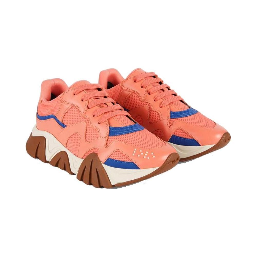 Versace Orange Leather Chunky Sneakers