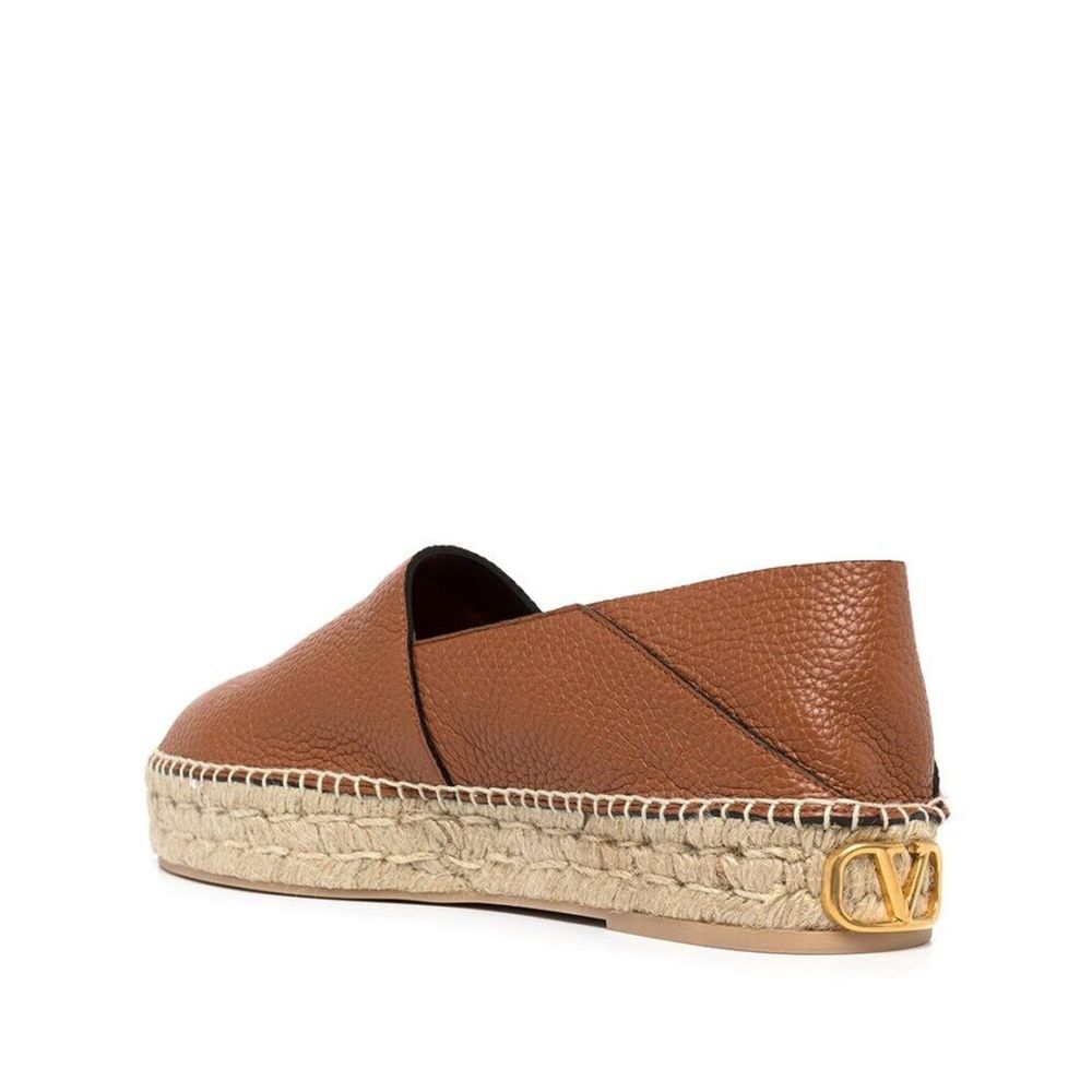 Valentino Garavani Brown Calfskin Espadrilles