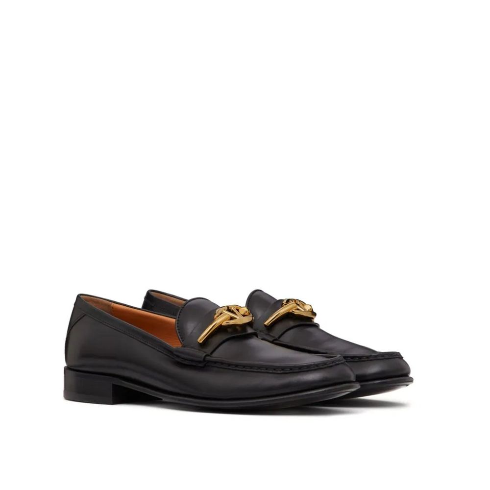 Valentino Garavani Black Calfskin Slip-On Loafers