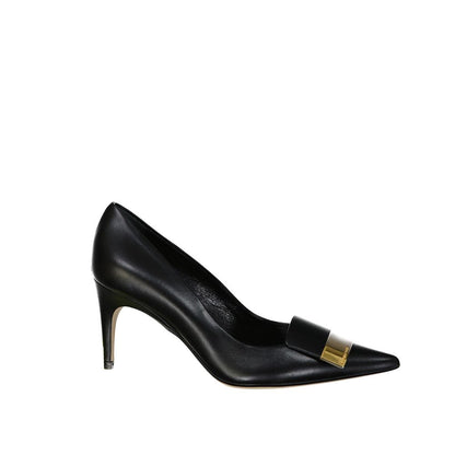 Sergio Rossi Black Calfskin High Heel Pumps