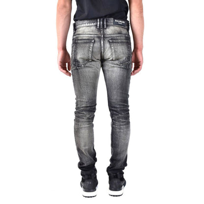 Balmain Black Cotton Skinny Jeans