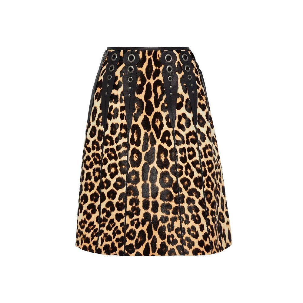Bottega Veneta Leopard Print Calf Hair Skirt BO-8736279265492-42