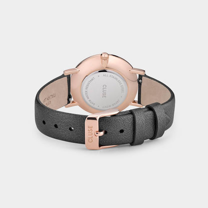 Cluse Gray Leather Dress Watch