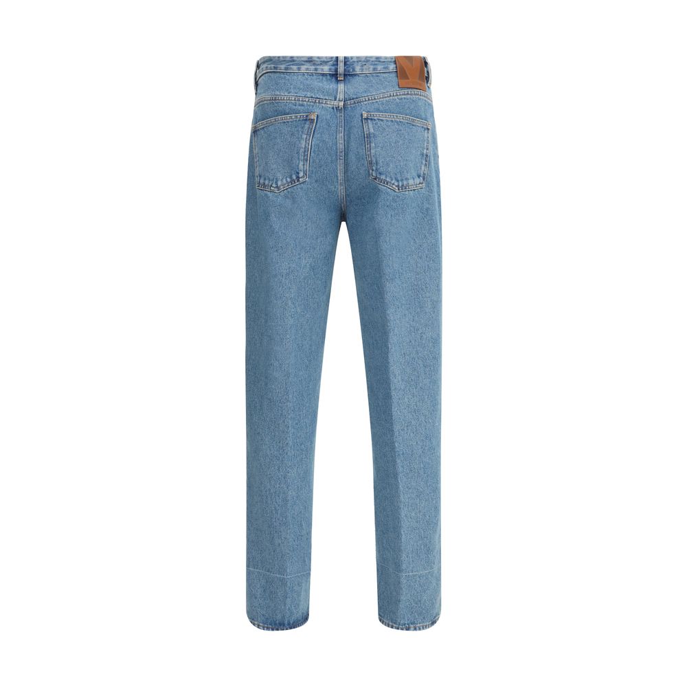 Valentino Blue Cotton Straight-Leg Jeans