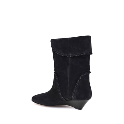 Isabel Marant Black Calf Leather Bos Taurus Ankle Boots