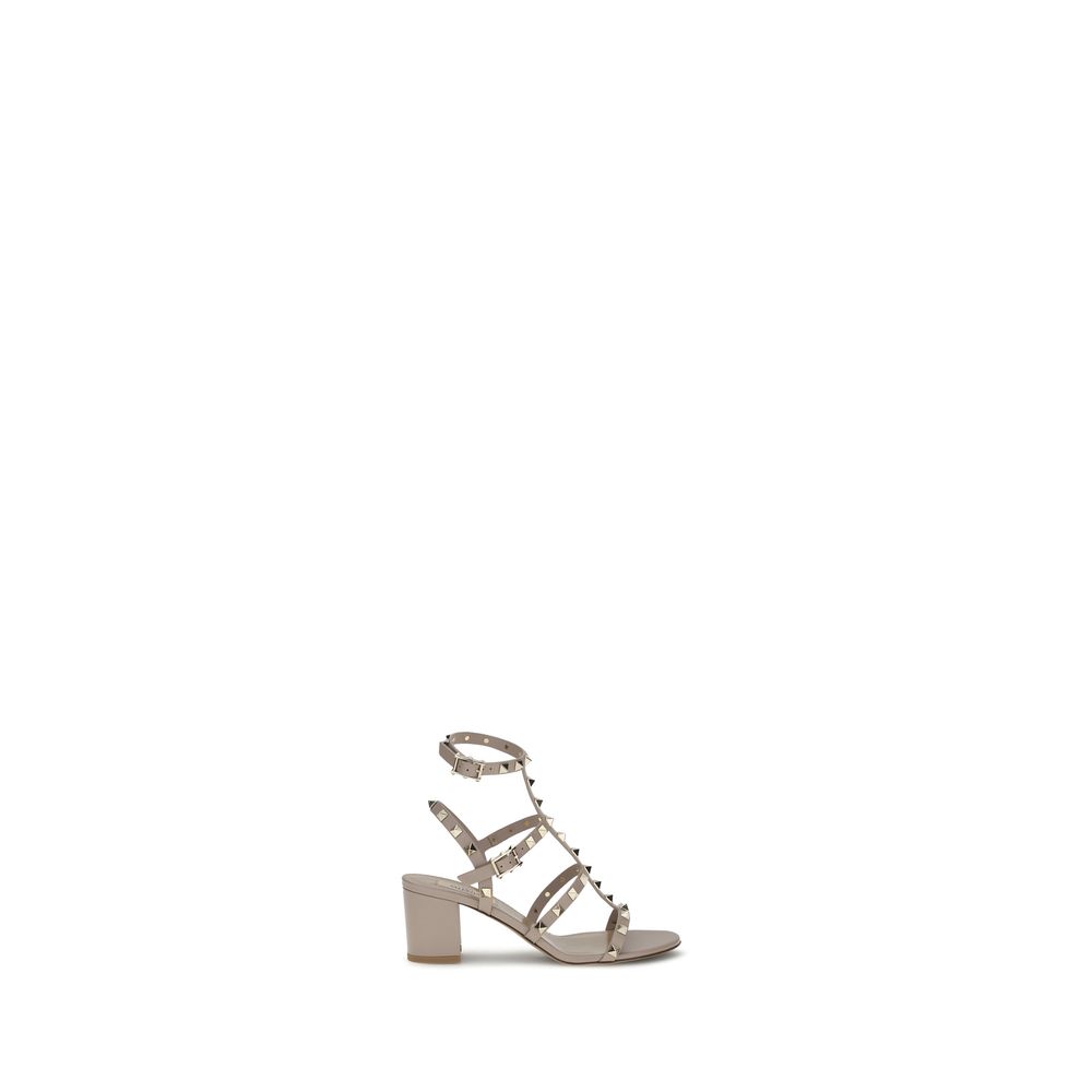 Valentino Garavani Beige Calf Leather Bos Taurus Platform Sandals