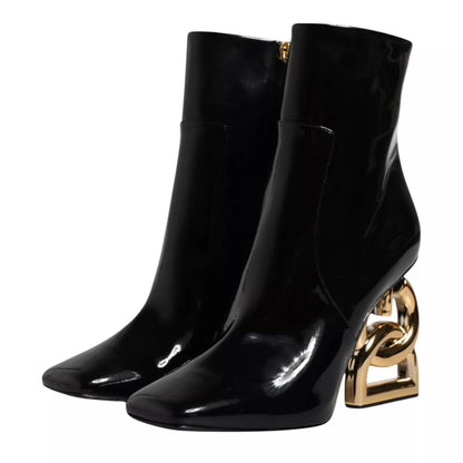 Dolce & Gabbana Black Jackie Leather Mid Calf Boots Shoes
