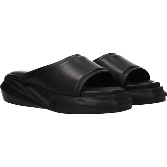 Alyx Black Leather Slippers Sandals AL-8547243917577-EU37/US7