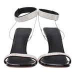 Amina Muaddi Black Crystals Stiletto Heels Sandals AM-8547274653961-EU36/US6