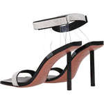 Amina Muaddi Black Crystals Stiletto Heels Sandals AM-8547274653961-EU36/US6