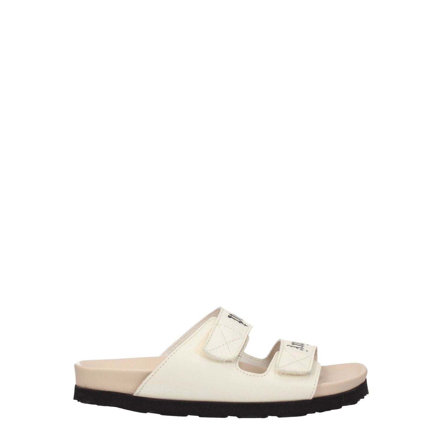 Palm Angels Beige Leather Flat Sandals