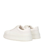 Jil Sander White Fabric Platform Sneakers JI-8547352609033-EU39/US6