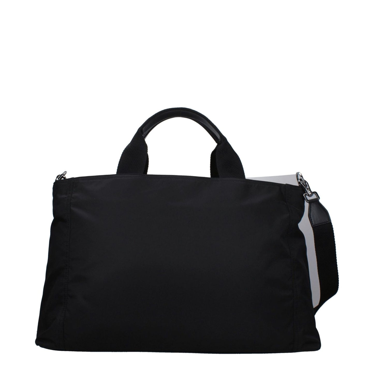 Dolce & Gabbana Black Fabric Luggage And Travel bag with adjustable strap and zip closure, ideal for casual travel.