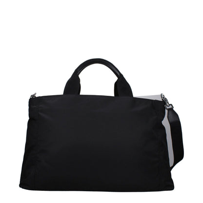 Dolce & Gabbana Black Fabric Luggage And Travel bag with adjustable strap and zip closure, ideal for casual travel.