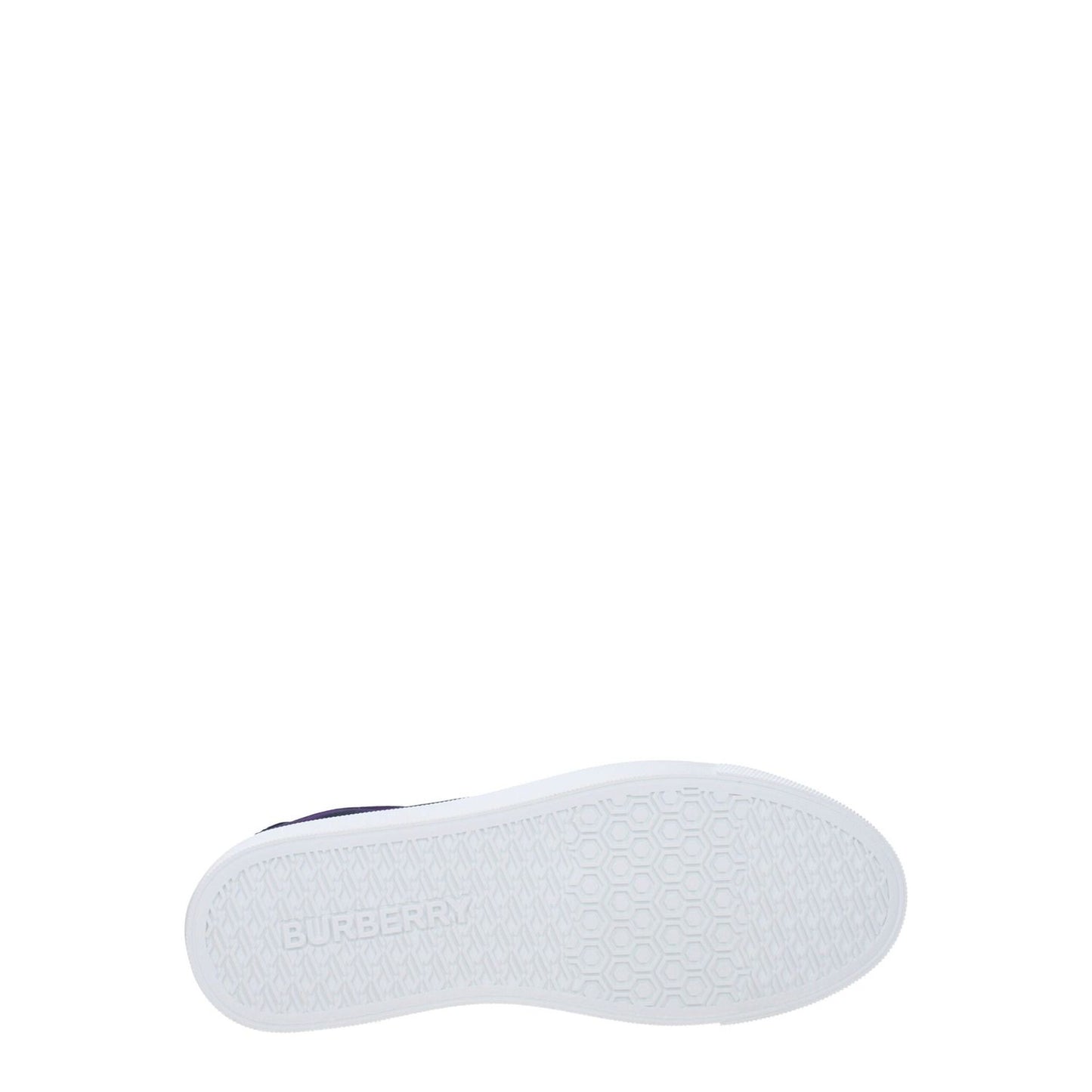 Sole view of Burberry Green Fabric Sneakers with rubber sole and back logo detail, featuring a casual design with lace-up closure.