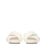 Jil Sander White Leather Slippers Sandals