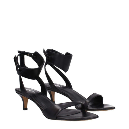 Isabel Marant Black Leather Sandals