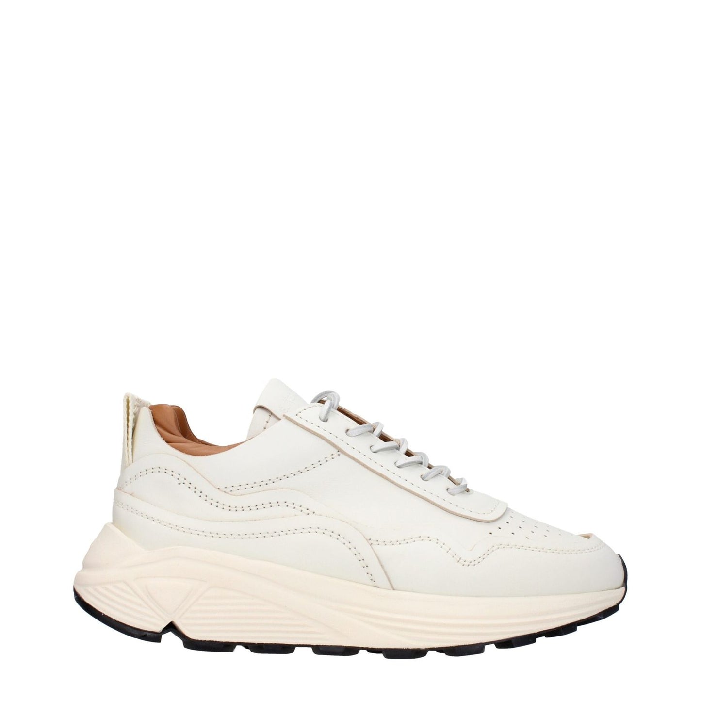 Buttero White Leather Low Top Sneakers with lace-up closure, mid heels, rubber sole, and casual style, MPN B10050ROUSUG02.