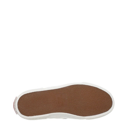 Sole view of Valentino Garavani White Leather Slip-On Loafers with rubber sole and round toe design.