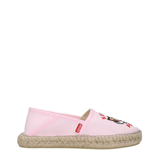 Kenzo Pink Fabric Espadrilles with front and side logo, casual style, rubber sole, and round toe, MPN FE52ES020F8134.