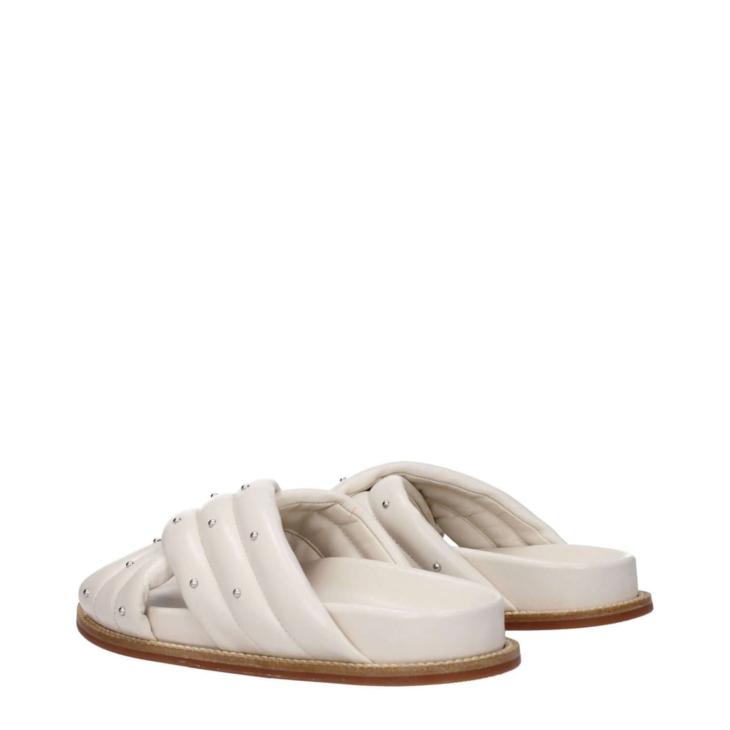 Fabiana Filippi Beige Leather Slippers