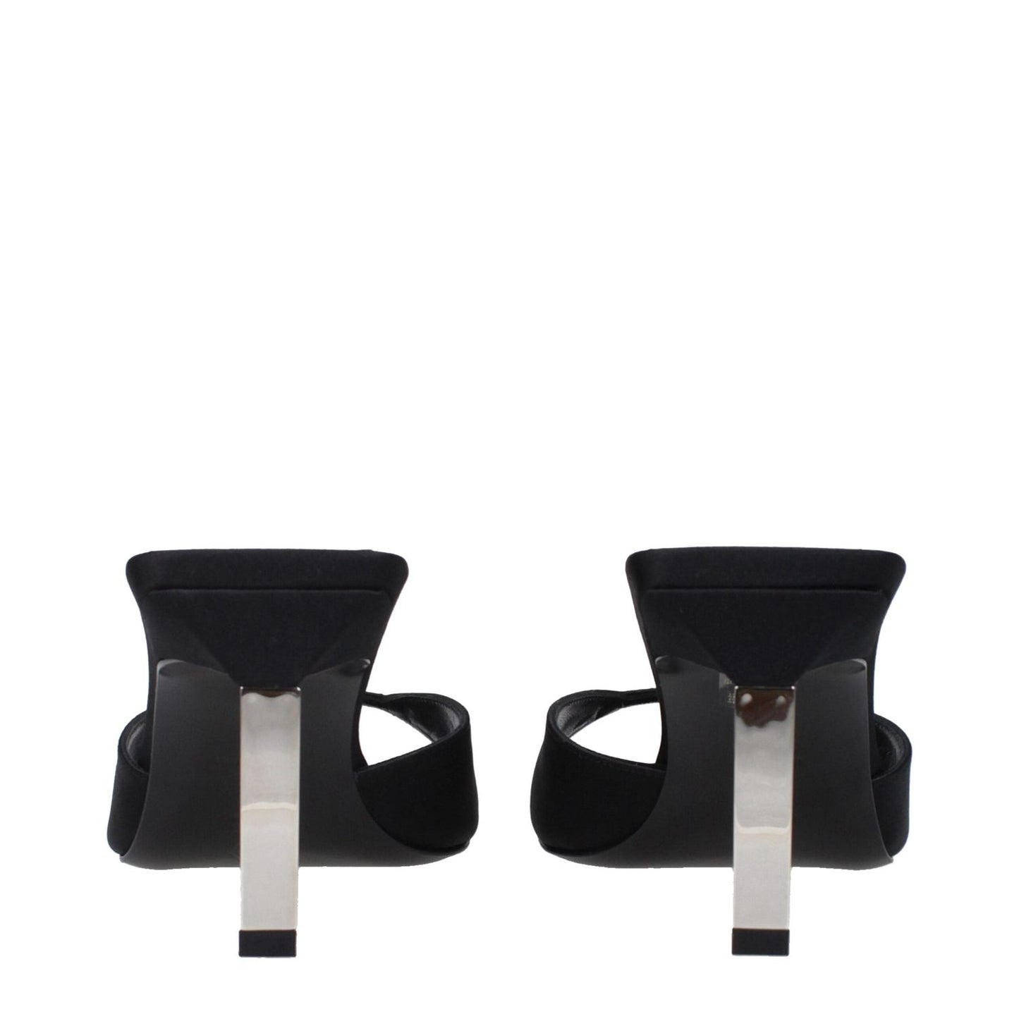 The Attico Black Satin Stiletto Heels Sandals