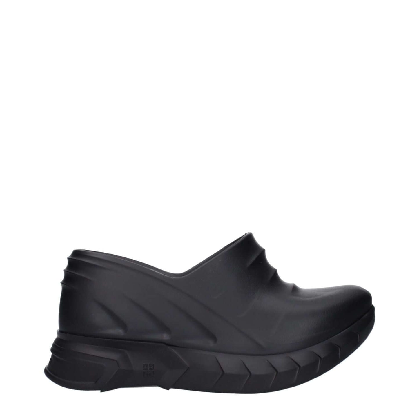 Givenchy Black Cotton Slippers with rubber sole, side and back logos, wedge heel, round toe, casual style, MPN BE305UE0Y9001.