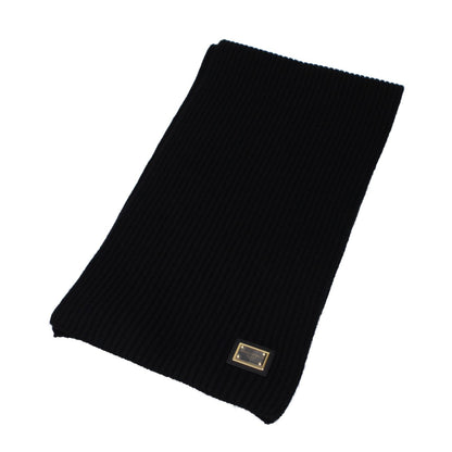 Dolce & Gabbana Black Cashmere Scarf with side logo detail, 28×200 cm, 100% cashmere, MPN GXK64TJAWK0N0000, casual style.
