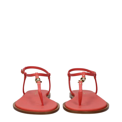Christian Dior Pink Leather Flip-Flop Sandals