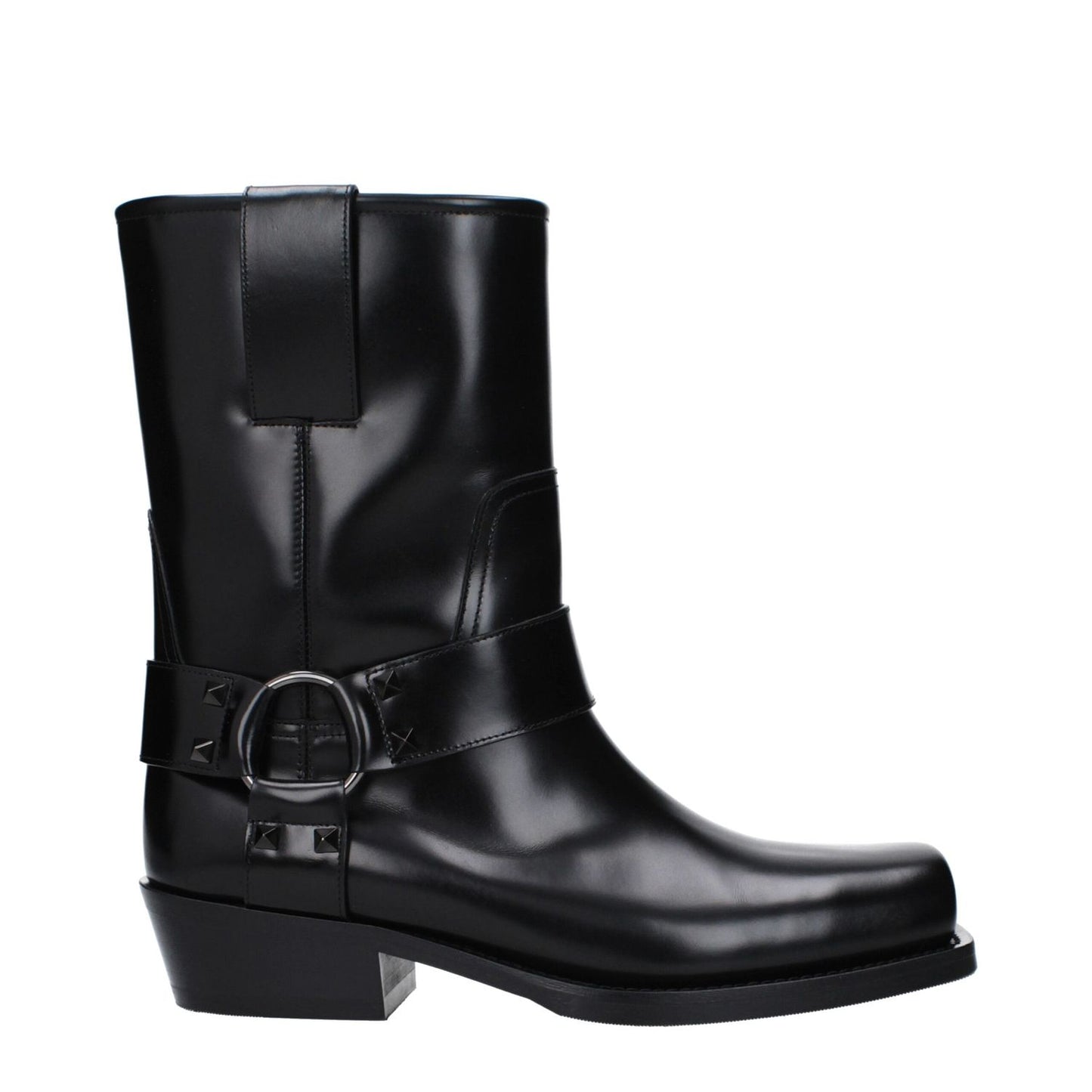 Valentino Garavani Black Leather Ankle Boots