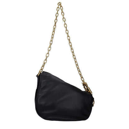 Burberry Black Leather Shoulder Bag with chain strap, adjustable handle, and zip closure. MPN 8082384, small casual style bag.