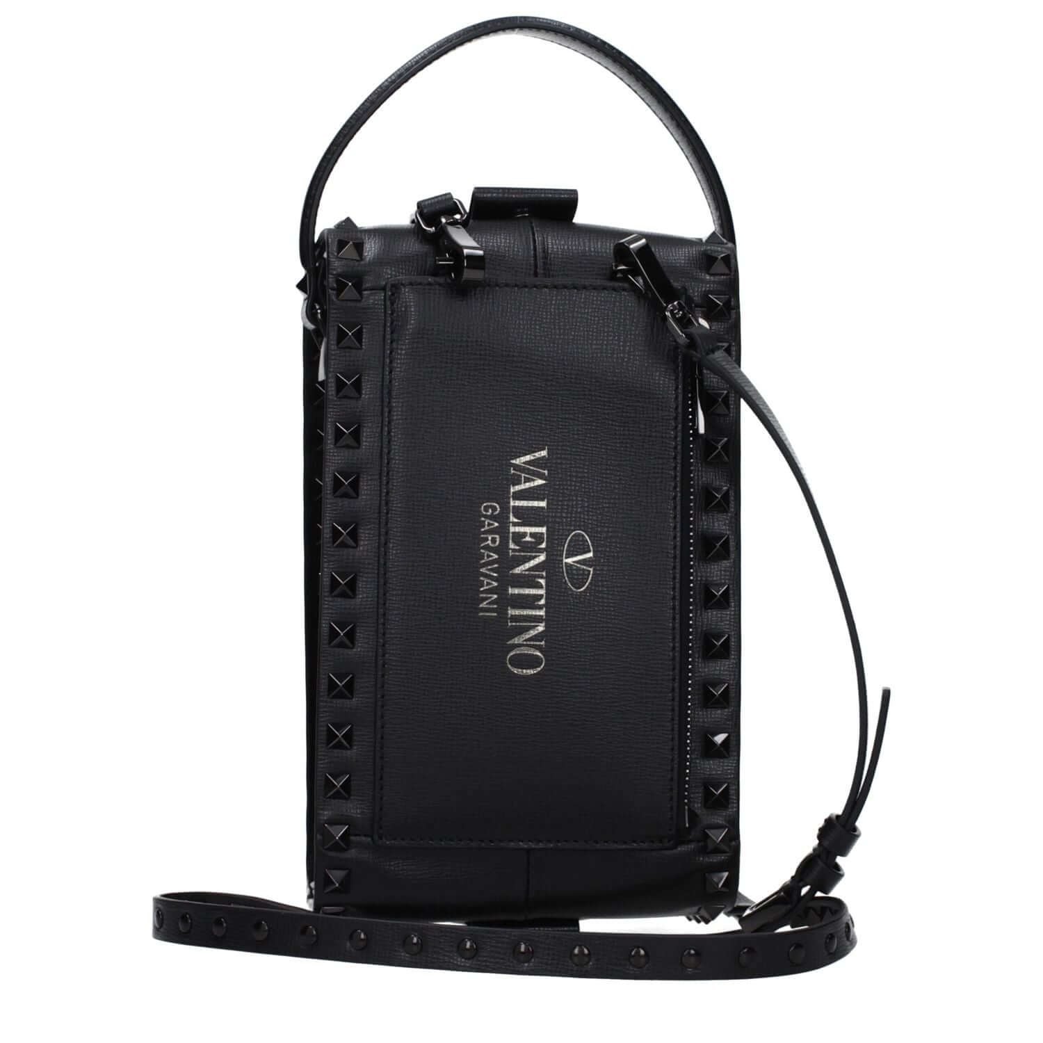 Valentino Garavani Black Leather Clutch Bag