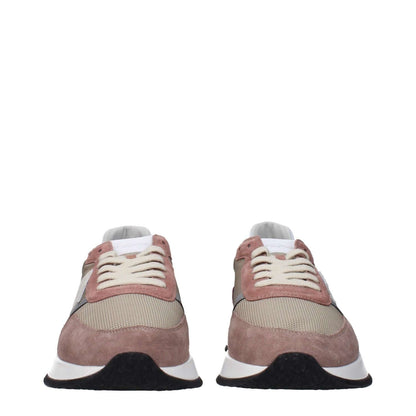 Philippe Model Beige Fabric Low Top Sneakers with front and back logo, side detail, and fabric in beige, MPN TYLUW0TB242, code F83305.