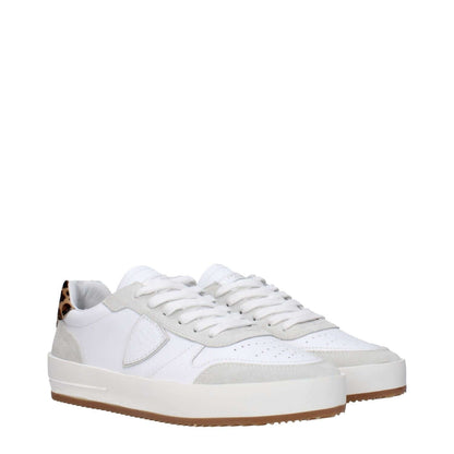 Philippe Model White Leather Low Top Sneakers