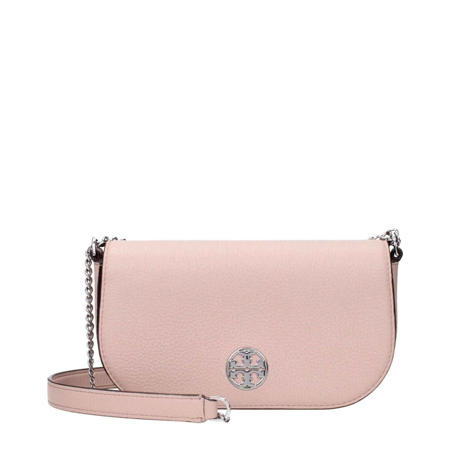 Tory Burch Pink Leather Crossbody Bag with front logo