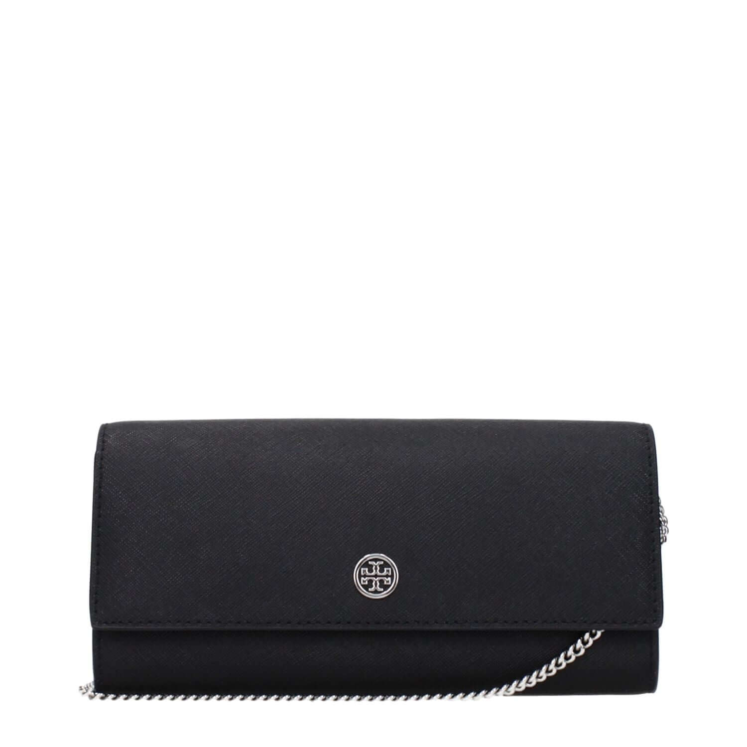 Tory Burch Black Leather Clutch Bag