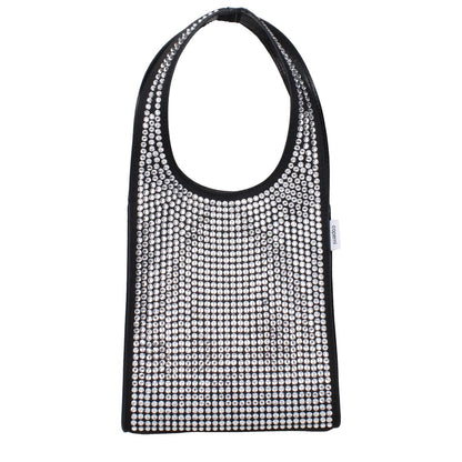 Coperni Black Fabric Handbag with rhinestone detail and removable shoulder strap, product code F83644, MPN COPBA59455BLACK