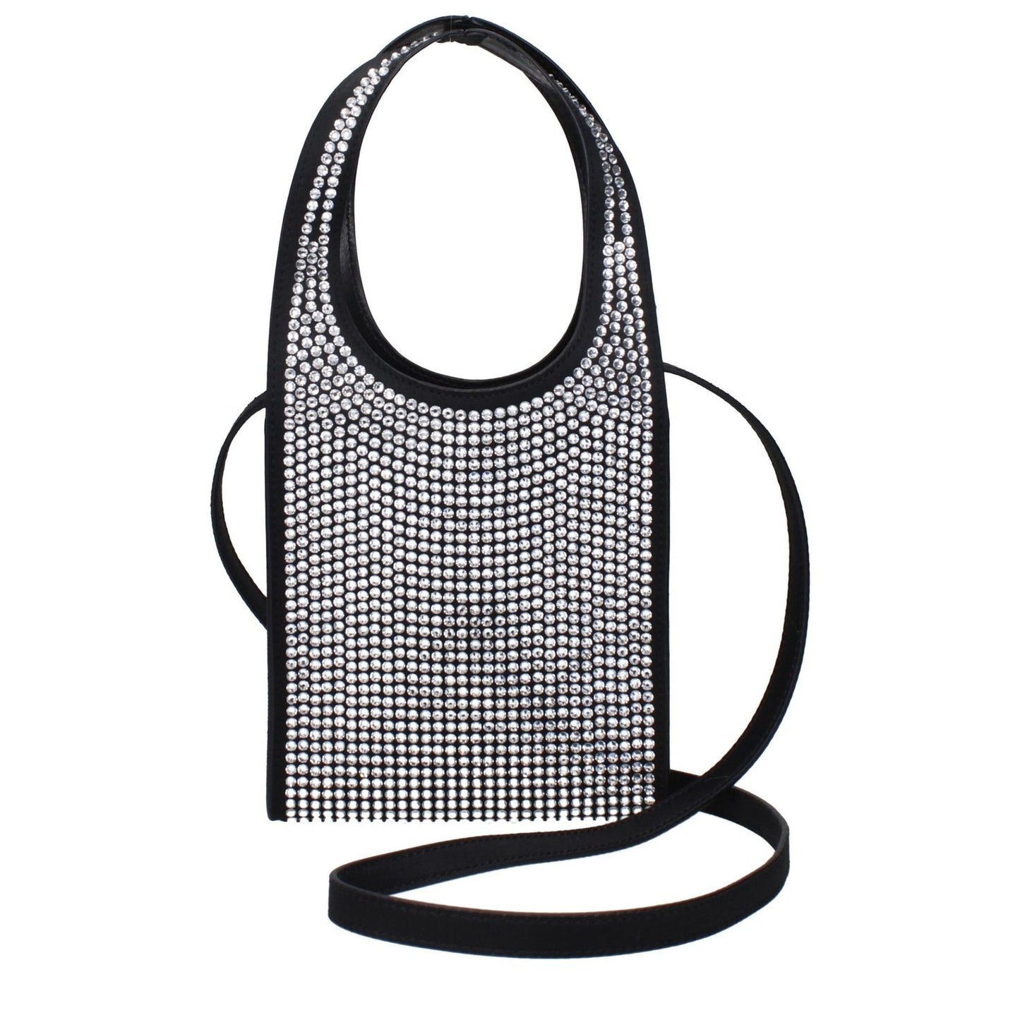Coperni Black Fabric Handbag with rhinestones and removable shoulder strap, MPN COPBA59455BLACK, product code F83644.