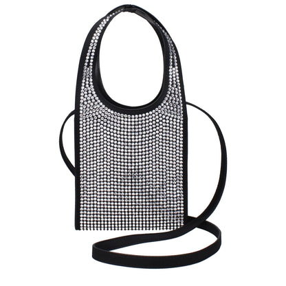 Coperni Black Fabric Handbag with rhinestones and removable shoulder strap, MPN COPBA59455BLACK, product code F83644.