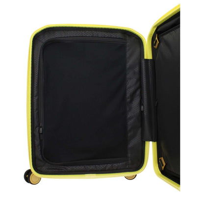 Interior view of Piquadro Yellow Polycarbonate Luggage And Travel showing spacious design and internal features.