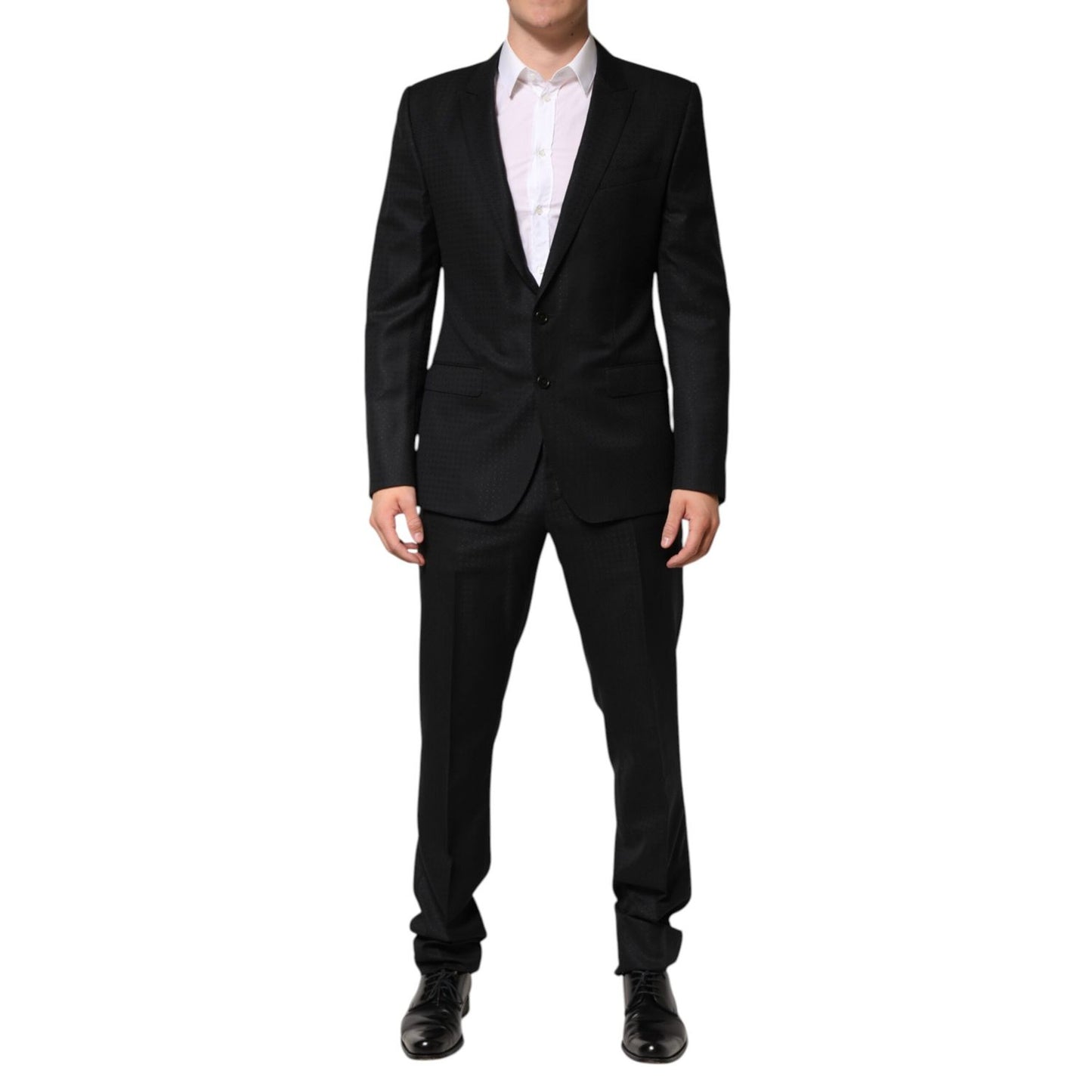 Dolce & Gabbana Black Jacquard Single Breasted 2 Piece Suit