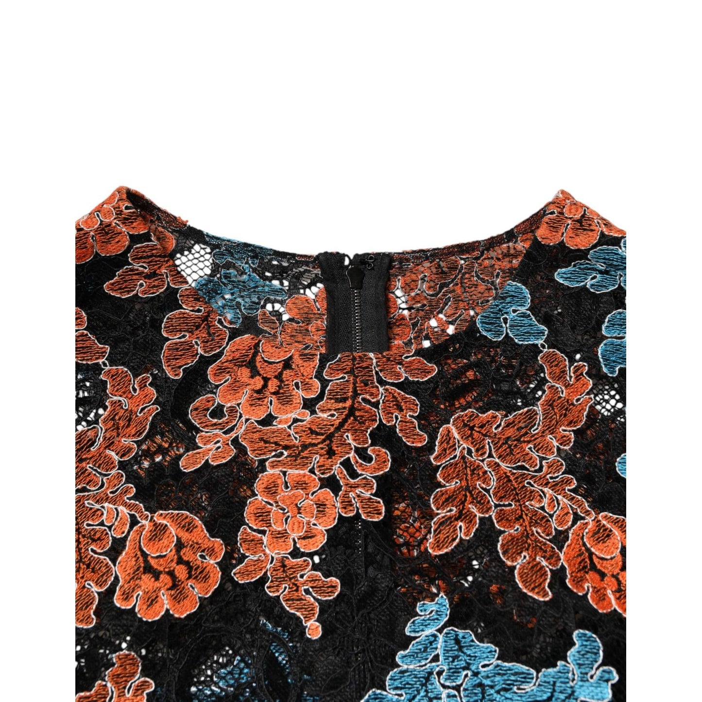 Dolce & Gabbana Multicolor Floral Embroidery Shift Mini Dress