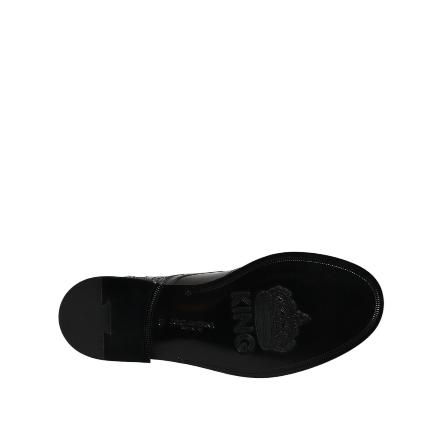 Dolce & Gabbana Black Leather Lace Up Mid Calf Boots Shoes