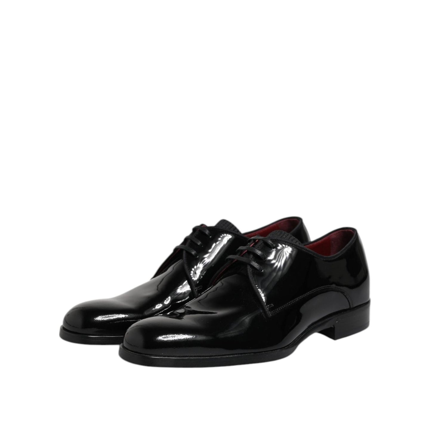 Dolce & Gabbana Black Leather Lace Up Men Derby Formal Shoes MV7700-39.5