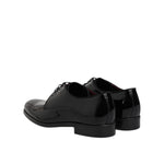 Dolce & Gabbana Black Leather Lace Up Men Derby Formal Shoes MV7700-39.5