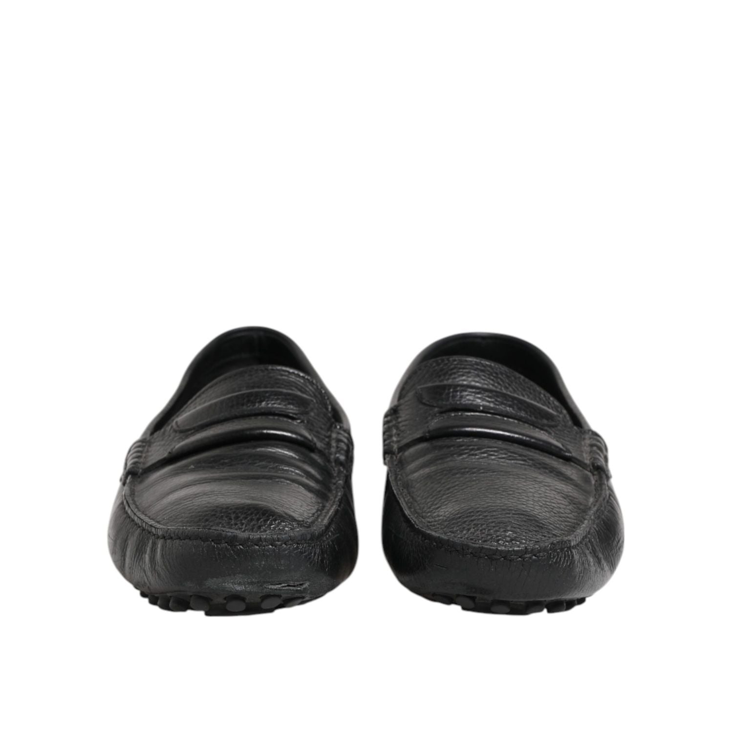 Dolce & Gabbana Black Leather Slip On Mocassin Loafer Shoes