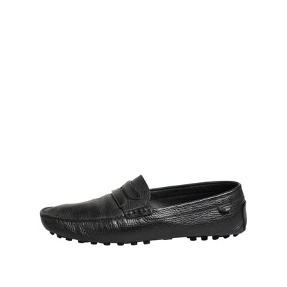 Dolce & Gabbana Black Leather Slip On Mocassin Loafer Shoes