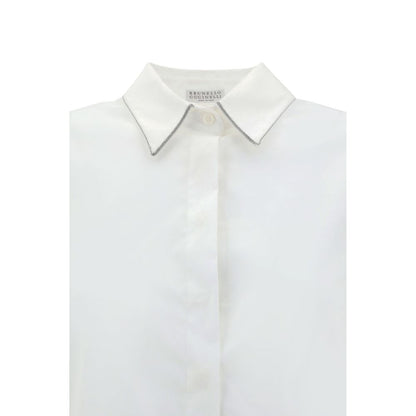 Brunello Cucinelli White Cotton Dress Shirt