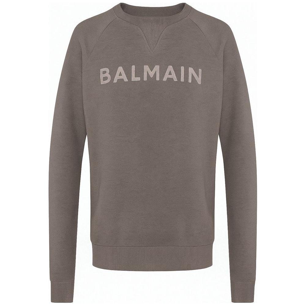 Balmain Gray Cotton Sweater BA-15806-M